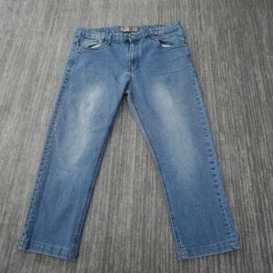 Stitches & Rivets Jeans Men‎ Blue Slim Light Wash Cropped 38 Measured 39x24.5